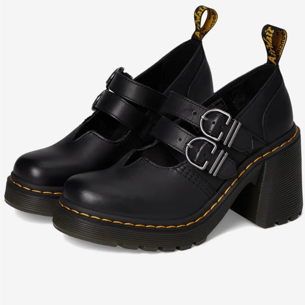 Dr. Martens Black Double Strap Heels